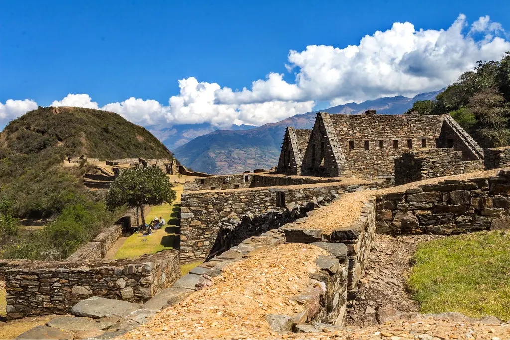 Choquequirao archaeological site in Peru with Inca terraces and mountain landscapes